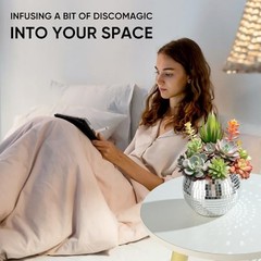 6 Pcs Disco Ball Vase Disco Ball Planter for Centerpieces Disco Glass 3″ X 4″