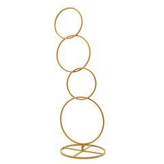 Wedding Round Hoop Backdrop Stand Detachable 4-Tier Gold Metal Flower Arch Frame