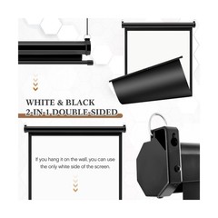 Retractable White Backdrop Screen 36.2″ x 55″ ID Photo Portable Background Ro…