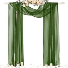 Wedding Arch Draping Fabric 29″ x 20Ft 1 29″W x 236″L (Pack of 1) Olive Green