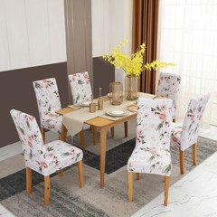 4 Pack Dining Chair Covers Stretch Spandex Printed Dining Chair Slipcovers Home