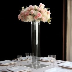 32″ CLEAR Acrylic Flower Display STAND Square Top and Base Party Decorations