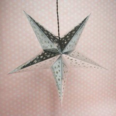 26″ Silver Foil Cut-Out Paper Star Lantern, Hanging Decoration