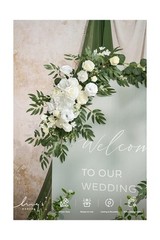 Ling’s moment Artificial Wedding Arch Flowers Kit Pack of 4, 2pcs Hanging Sil…