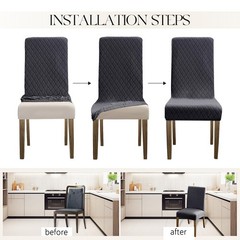 MOSAYT 100% Waterproof Dining Room Chair Covers Set of 4, Super Fit Stretch J…