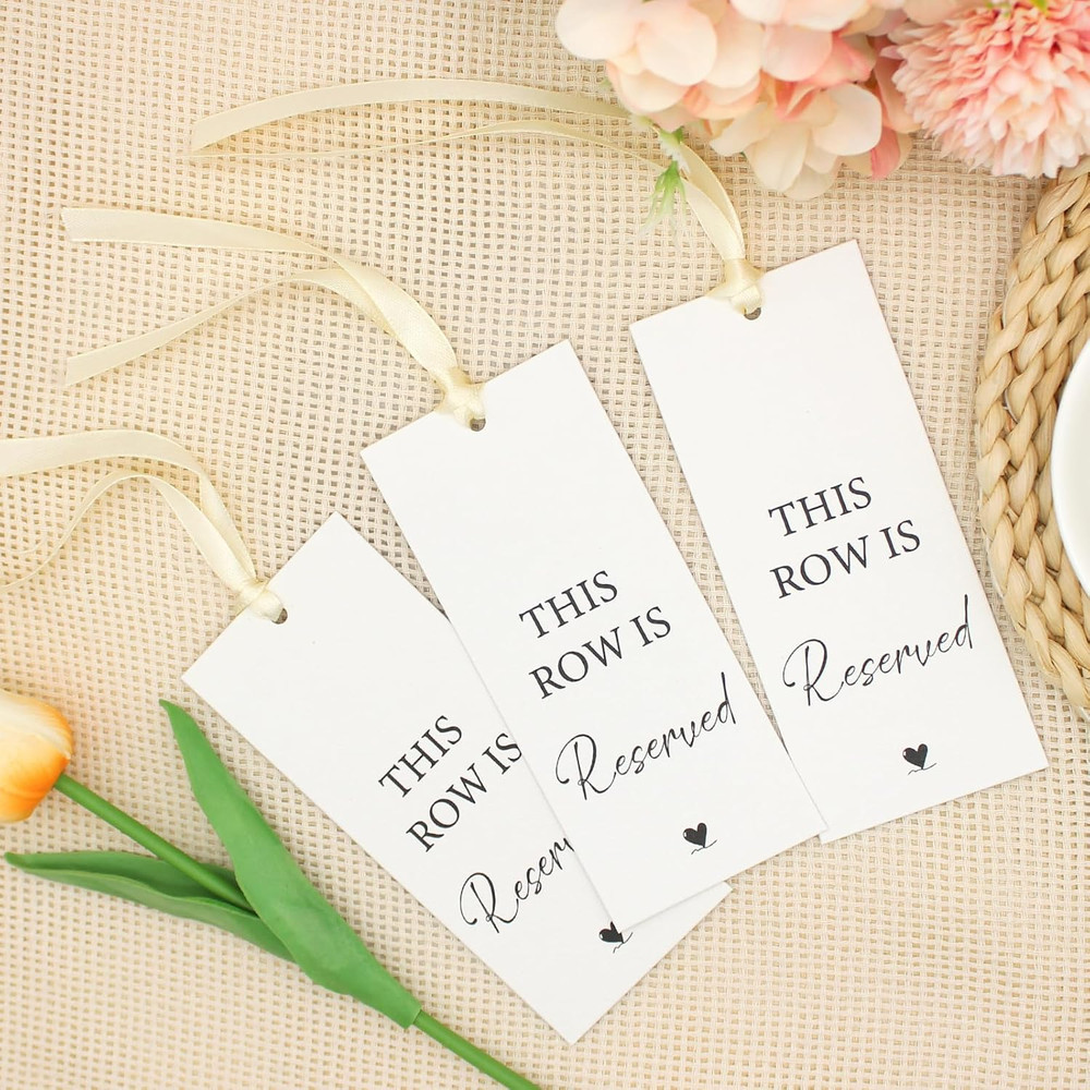12 Pack Wedding Reserved Seating Tags for Chairs,This Row Is Reserved Signs with