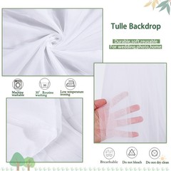 5ft x 7ft White Backdrop Curtains for Wedding Photography Birthday Party Decor