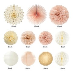 Champagne-Gold Beige Fall Boho Birthday Party-Decorations – 21pcs Autumn Neut…