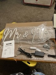 Mr & Mr Neon Sign 24 in x 9.5 in for Anniversary /Wedding Party