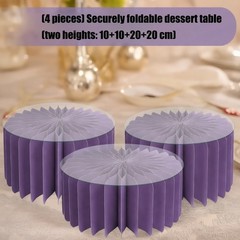 Pack of 4 Foldable Dessert Stands User Friendly Paper Multiple Tiers Display for