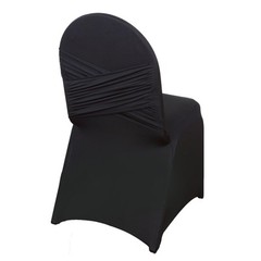 Black MADRID BANQUET CHAIR COVER with CrissCross Design Wedding SALE