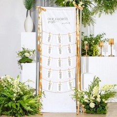 Wedding Seating Chart 76″x24″ Linen Fabric Reception Sign | Find Your Seat Bo…