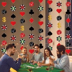 Blosssound 8 Pieces Casino Theme Party Decorations Casino Party Hanging Garla…