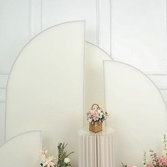 4 Matte IVORY Fitted Spandex Half Moon Wedding Arch Backdrop STAND COVERS Party