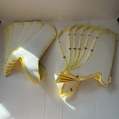 Lot of 12 Vintage Yellow Honeycomb Bell Decorations Center Pieces Or Hanging