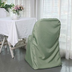 10 Eucalyptus Sage Green Polyester FOLDING CHAIR COVERS Wedding Banquet