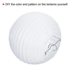 6pcs 6 Inch Folding Hanging Paper Lanterns Small Lampshade White
