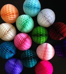 10-40pcs Multi-Color HoneyComb Tissue Paper Ball Lantern Pom Poms Wedding Decor