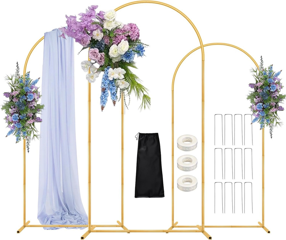 Arco Globos 6FT 5FT 4FT 3 Metal Dorado Boda Baby Shower Jardin Floral Eventos