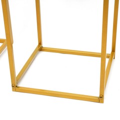 3 Durable Metal Wedding Flower Stands Rectangular Rack Vase Plant Golden Rack
