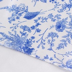 5 White Blue Floral Print Satin Chair Sashes Party Events Reception Decorations
