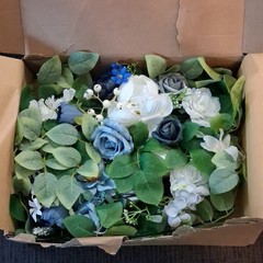Odouzy Wedding Background Decoration Blue White Green Floral Flower Pack of 2
