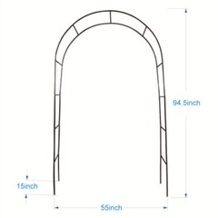7.9 FT Black Metal Arch For Wedding Party Bridal Prom Garden Floral Decoration