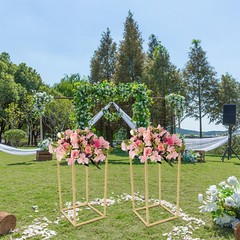 Gold Home Wedding Plant Use Decoration 2-Piece Display Flower Bucket Stand