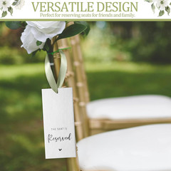 24 Pcs Reserved Seating Tag with Ribbon Wedding Chair Tags Reserved Signs for We