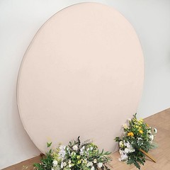 BLUSH 7.5 ft Fitted Spandex Round BACKDROP STAND COVER Party Wedding Decorations