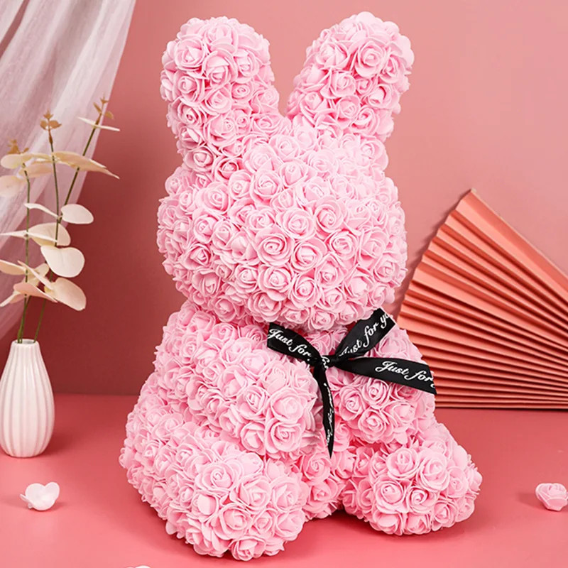 27cm Rose Rabbit Flower Bear Valentines Day Gift Romantic Decor for Her Love….