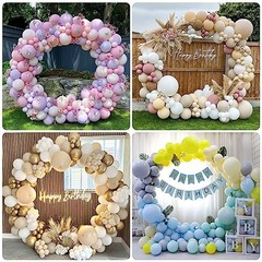 Metal Round Balloon Arch Kit, 7.2ft (2.2m) Golden Round Arch Stand Kit: 6.9FT