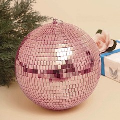 2 Rose Gold 10″ wide Glass Mirror Balls Ornaments Party Wedding Home Decorations