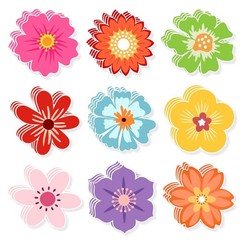 Konsait Flower Cutouts, 63Pcs Colorful Flower Paper Cutouts for Bulletin Boar…