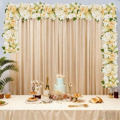 6pcs Artificial Flower Wall Panels Wedding Backdrop 50x20cm (each) Champagne