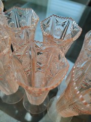 Lot of 10 Vintage 6″ Regaline Clear Plastic Vases Wedding Venue Decor