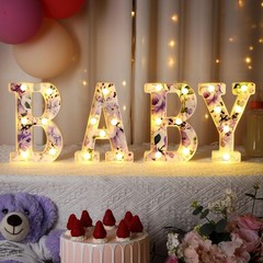Realspring Woodland Greenery Centerpieces Baby Marquee Light up Sign Letters …