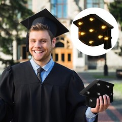 VIHOSE Grad Graduation Light up Signs Bachelor Cap Lights Table Decoration Ba…