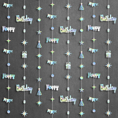 , Rose Gold Happy Birthday Garland Banner – 6.5 Feet, Pack of 8 No DIY | Rose Go