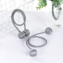 2 SILVER Magnetic CURTAIN TIE BACKS Metal Drapery Holdbacks Party Decorations
