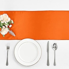 4-Pack Satin Table Runner 12 x 108 Inch Long Bright and 12″x108″ 4PCS Orange