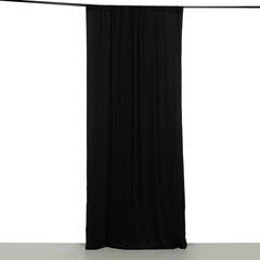 5 ft x 10 ft BLACK 4-Way Stretch Spandex Divider Backdrop Curtain Party Wedding