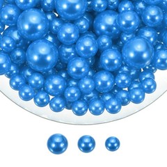 200 Pcs Pearl Bead for Vase Filler, 20/14/10mm Floating Beads(Bright Blue)