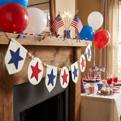 Felt Festive Banner for National Celebration Day Decorations Red 10 10cm