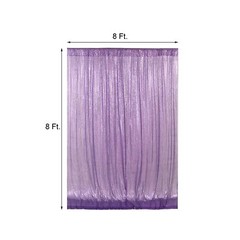 PURPLE 8 ft x 8 ft Sequined Backdrop Curtain Wedding Party Booth Decorations