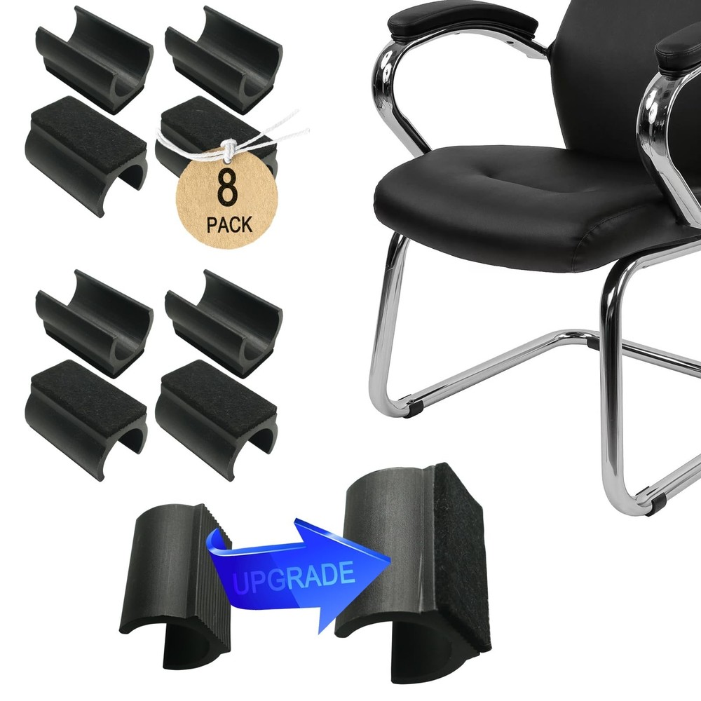 Rectangle U Shaped Chair Leg Tips Cap with Felt Pads,Furniture Feet Protector…