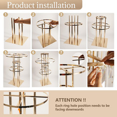 5-Tier Crystal Gold Vase for Centerpiece – Large Wedding Decor Flower Stand | Me