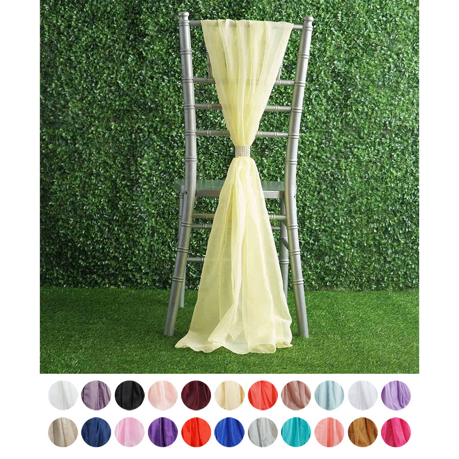 50 pcs Premium Chiffon Wide Chair Sashes for Wedding Party Decorations Supplies