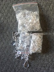 Acrylic Crystal Bead Garland Chandelier, Wedding decoration. Large lot of 6 lbs.