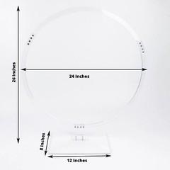 26 in Clear Round Acrylic FLORAL HOOP Standing Wreath Ring Centerpiece Party